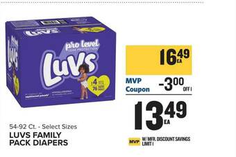 Food Lion Luvs Family Pack Diapers offer
