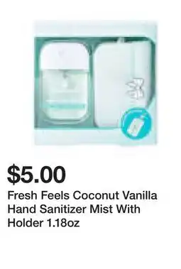 Five Below Fresh Feels Coconut Vanilla Hand Sanitizer Mist With Holder 1.18oz offer