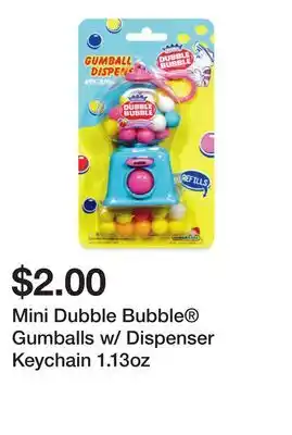 Five Below Mini Dubble Bubble Gumballs w/ Dispenser Keychain 1.13oz offer