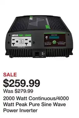 Harbor Freight Tools 2000 Watt Continuous/4000 Watt Peak Pure Sine Wave Power Inverter offer