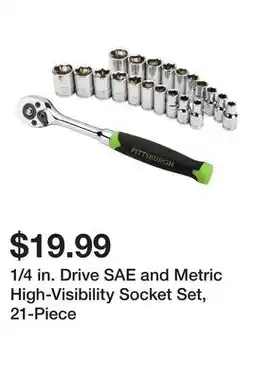 Harbor Freight Tools 1/4 in. Drive SAE and Metric High-Visibility Socket Set, 21-Piece offer