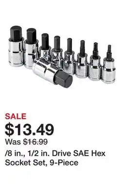 Harbor Freight Tools 8 in., 1/2 in. Drive SAE Hex Socket Set, 9-Piece offer