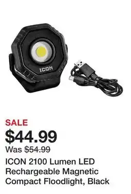 Harbor Freight Tools ICON 2100 Lumen LED Rechargeable Magnetic Compact Floodlight, Black offer