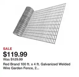 Tractor Supply Company Red Brand 100 ft. x 4 ft. Galvanized Welded Wire Garden Fence, 2 in. x 4 in. Mesh offer
