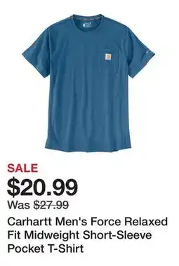 Tractor Supply Company Carhartt Men's Force Relaxed Fit Midweight Short-Sleeve Pocket T-Shirt offer