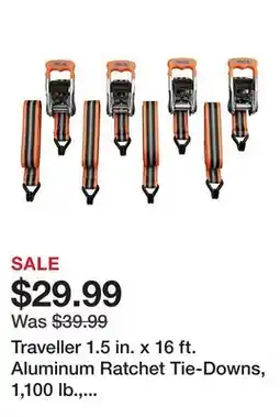Tractor Supply Company Traveller 1.5 in. x 16 ft. Aluminum Ratchet Tie-Downs, 1,100 lb., 4-Pack offer