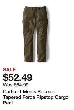 Tractor Supply Company Carhartt Men's Relaxed Tapered Force Ripstop Cargo Pant offer