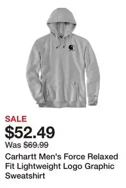 Tractor Supply Company Carhartt Men's Force Relaxed Fit Lightweight Logo Graphic Sweatshirt offer