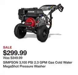 Tractor Supply Company SIMPSON 3,100 PSI 2.3 GPM Gas Cold Water MegaShot Pressure Washer offer