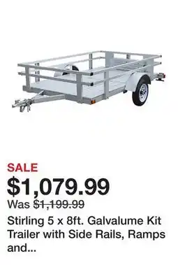 Tractor Supply Company Stirling 5 x 8ft. Galvalume Kit Trailer with Side Rails, Ramps and Plank Floor offer