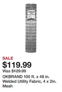Tractor Supply Company OKBRAND 100 ft. x 48 in. Welded Utility Fabric, 4 x 2in. Mesh offer