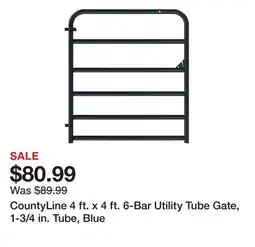 Tractor Supply Company CountyLine 4 ft. x 4 ft. 6-Bar Utility Tube Gate, 1-3/4 in. Tube, Blue offer