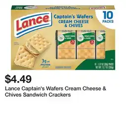 Wegmans Lance Captain's Wafers Cream Cheese & Chives Sandwich Crackers offer