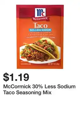 Wegmans McCormick 30% Less Sodium Taco Seasoning Mix offer