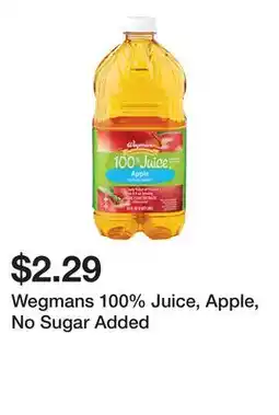 Wegmans Wegmans 100% Juice, Apple, No Sugar Added offer