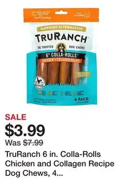 Tractor Supply Company TruRanch 6 in. Colla-Rolls Chicken and Collagen Recipe Dog Chews, 4 pk offer