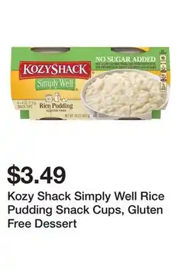 Wegmans Kozy Shack Simply Well Rice Pudding Snack Cups, Gluten Free Dessert offer