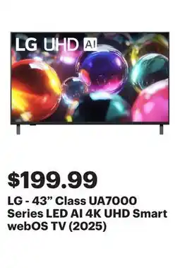 Best Buy LG - 43 Class UA7000 Series LED AI 4K UHD Smart webOS TV (2025) offer