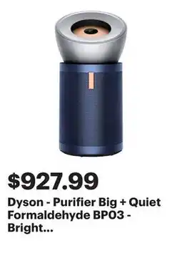 Best Buy Dyson - Purifier Big + Quiet Formaldehyde BP03 - Bright Nickel/Prussian Blue offer