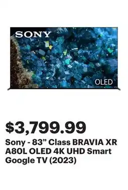 Best Buy Sony - 83 Class BRAVIA XR A80L OLED 4K UHD Smart Google TV (2023) offer