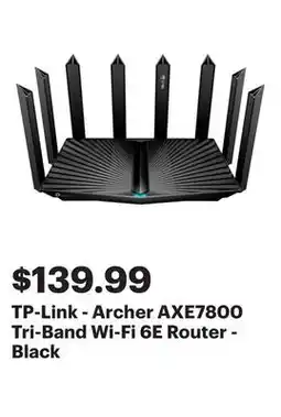 Best Buy TP-Link - Archer AXE7800 Tri-Band Wi-Fi 6E Router - Black offer