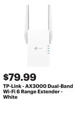 Best Buy TP-Link - AX3000 Dual-Band Wi-Fi 6 Range Extender - White offer