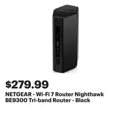 Best Buy NETGEAR - Wi-Fi 7 Router Nighthawk BE9300 Tri-band Router - Black offer
