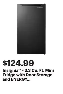 Best Buy Insignia - 3.3 Cu. Ft. Mini Fridge with Door Storage and ENERGY STAR Certification - Black offer
