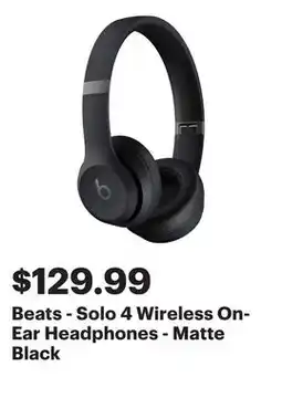 Best Buy Beats - Solo 4 Wireless On-Ear Headphones - Matte Black offer