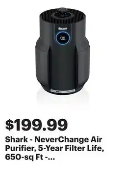 Best Buy Shark - NeverChange Air Purifier, 5-Year Filter Life, 650-sq Ft - Black offer