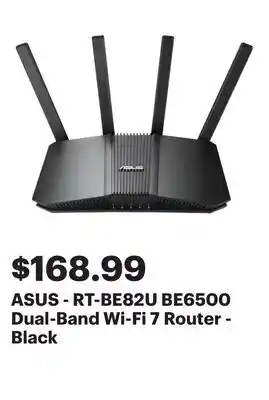 Best Buy ASUS - RT-BE82U BE6500 Dual-Band Wi-Fi 7 Router - Black offer