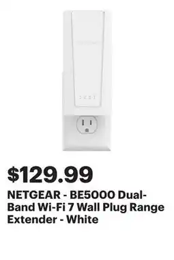 Best Buy NETGEAR - BE5000 Dual-Band Wi-Fi 7 Wall Plug Range Extender - White offer