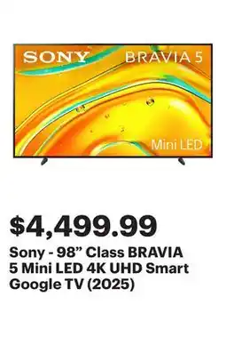 Best Buy Sony - 98 Class BRAVIA 5 Mini LED 4K UHD Smart Google TV (2025) offer
