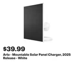 Best Buy Arlo - Mountable Solar Panel Charger, 2025 Release - White offer