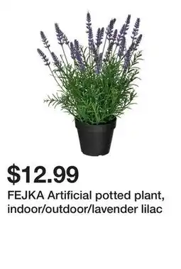 Ikea FEJKA Artificial potted plant, indoor/outdoor/lavender lilac offer
