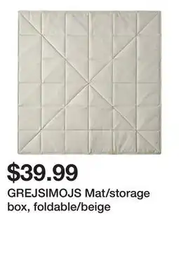Ikea GREJSIMOJS Mat/storage box, foldable/beige offer