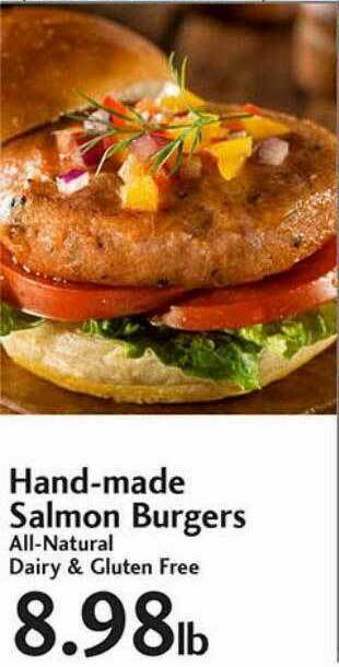 Sunset Foods Hand Made Salmon Burgers offer