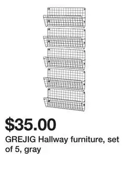 Ikea GREJIG Hallway furniture, set of 5, gray offer
