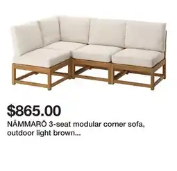 Ikea NÄMMARÖ 3-seat modular corner sofa, outdoor light brown stained/Frösön/Duvholmen beige offer