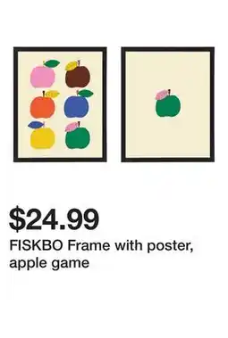 Ikea FISKBO Frame with poster, apple game offer