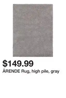Ikea ÄRENDE Rug, high pile, gray offer