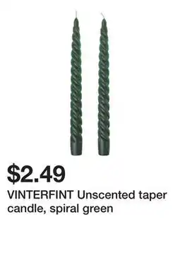 Ikea VINTERFINT Unscented taper candle, spiral green offer