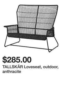 Ikea TALLSKÄR Loveseat, outdoor, anthracite offer