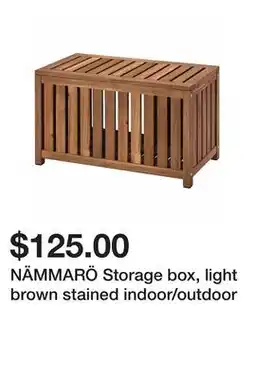 Ikea NÄMMARÖ Storage box, light brown stained indoor/outdoor offer