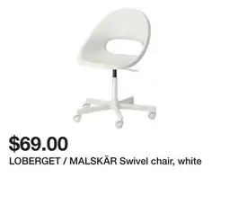 Ikea LOBERGET / MALSKÄR Swivel chair, white offer