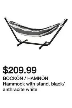 Ikea BOCKÖN / HAMNÖN Hammock with stand, black/anthracite white offer