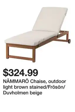 Ikea NÄMMARÖ Chaise, outdoor light brown stained/Frösön/Duvholmen beige offer