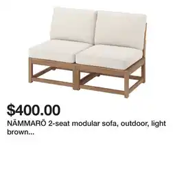 Ikea NÄMMARÖ 2-seat modular sofa, outdoor, light brown stained/Frösön/Duvholmen beige offer