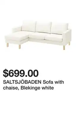 Ikea SALTSJÖBADEN Sofa with chaise, Blekinge white offer