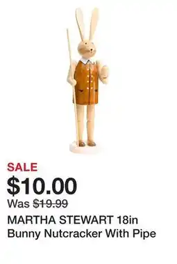 Marshalls MARTHA STEWART 18in Bunny Nutcracker With Pipe offer